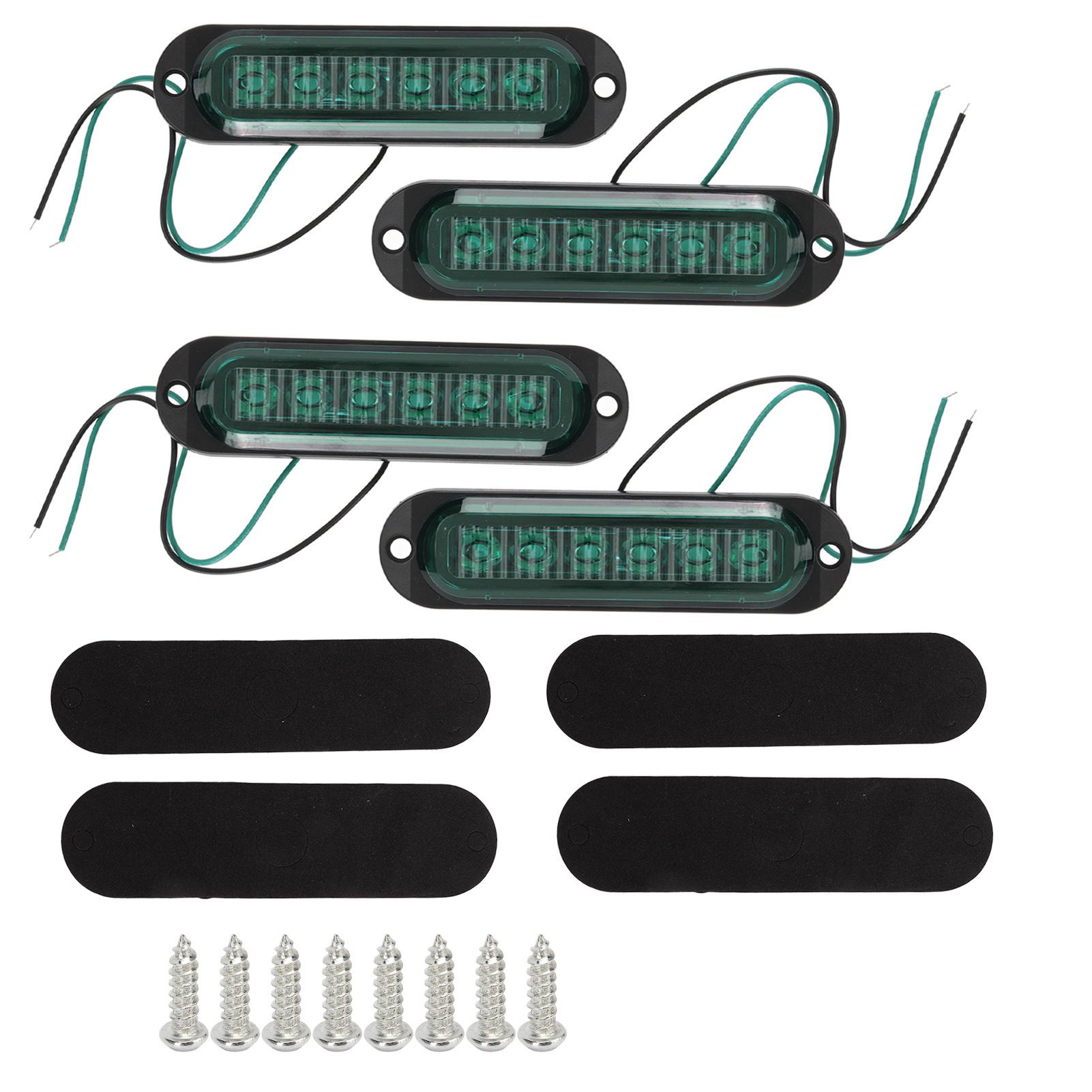 

4Pcs 6LED Car Lights IP65 Waterproof 90LM Truck Lights Safe Driving Truck Sign Lamp 12‑24V