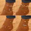 6pcs Set Exquisite Charm Pearl Rose Flower Small Sequined Tassels Multi-layer Anklets for Women Bohemia Beach Vacation Jewelry