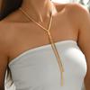 European and American fashion hip-hop personality snake bone chain cross necklace simple geometric long chain fringed autumn and winter necklace women