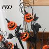 Halloween Festive Floral Arrangement Artificial Pumpkin Stems, Black Branch with Maple Leaves, Fake Leaf And Decor Gothic for Vase, Indoor
