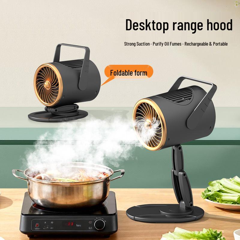 Desktop Foldable Range Hood: Three-Speed, High Suction, Deodorizing, Filtering for Outdoor Barbecue and Hot Pot.