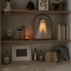 2026 Halloween Light Up Ghost Mirror Novelty Ghost Holding Candle On Mirror USB Powered for Spooky Halloween Haunted House Decor