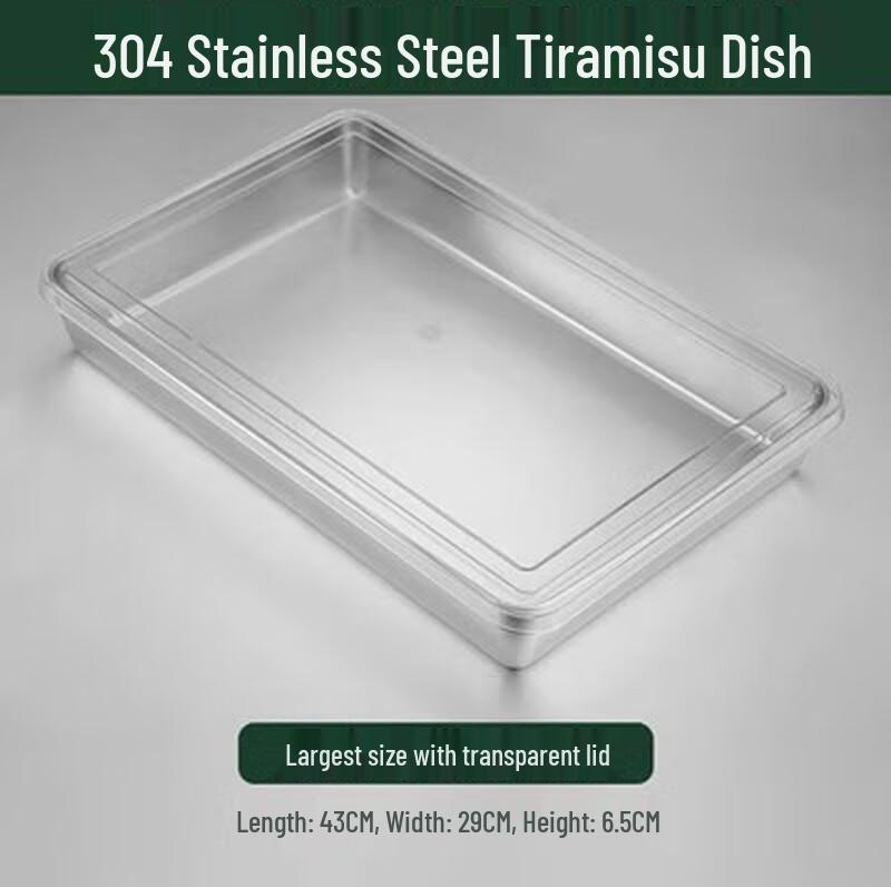 304 Stainless Steel Rectangular Deep Baking Pan with Lid