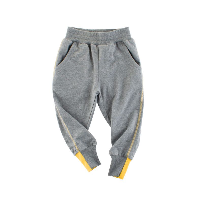 27Kids Ankle-Tied Cotton Small Loop Sweatpants Children s Clothing Dark gray 130