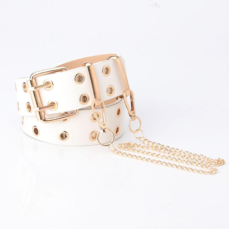 Punkinspired Pu Chain Waist Belt For Streetwear And Hiphop Style Women