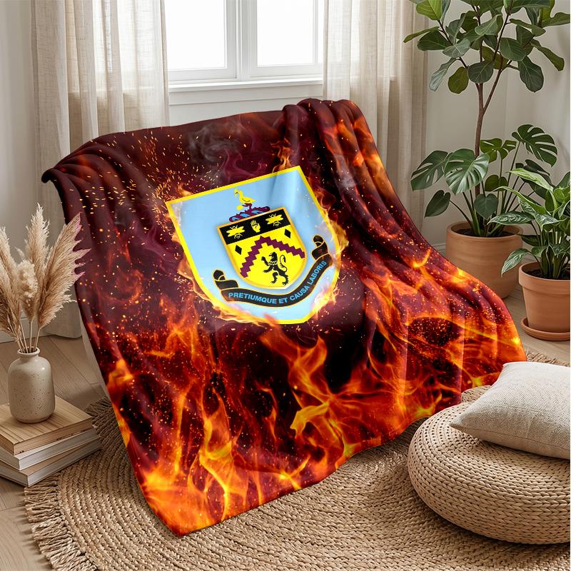 Coperta in Flanella con Stampa Calcio Burnley, Coperta Morbida Calda Leggera per Divano Letto Campeggio