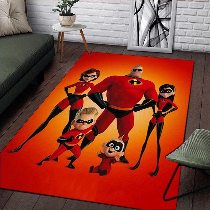 1pc The Incredibles Pattern Area Rug Soft Flannel Floor Mat for Living Room,Office,Bedroom and Carpet,Sofa Coffee Table Floor Mat
