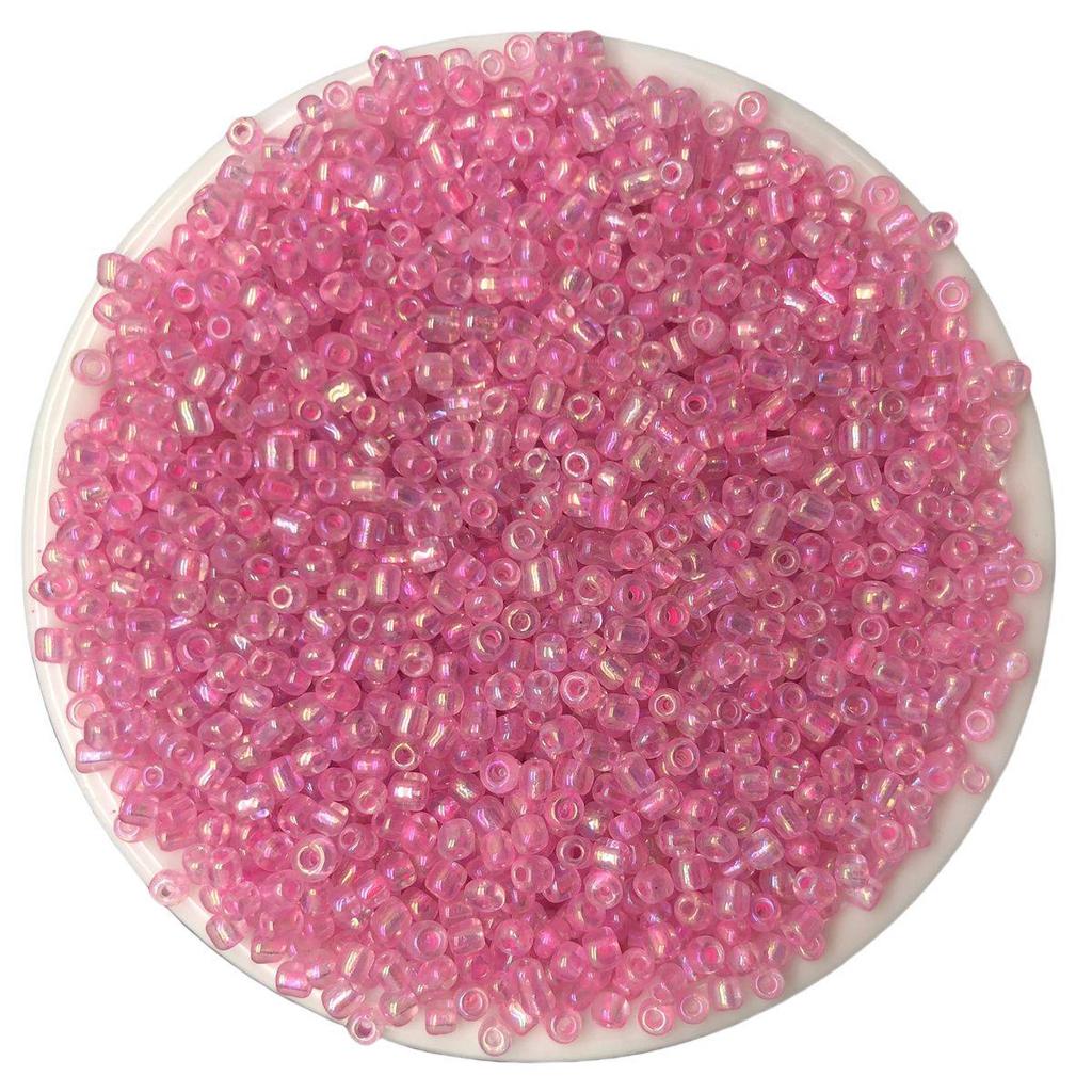 Solid Color 2/3/4mm Glass Seed Beads, Silver Lined, Dyed AB Cream, Round for Handmade Beading & Bracelets.