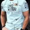 Men's 3D Skull Print T-shirt Spring and Summer Short Oversized Clothing Fashion