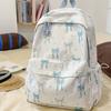 Nylon Travel Backpack For Teens With Butterfly Bow Print