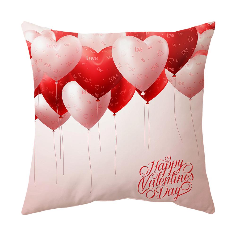 Pillow New Valentine's Day Pillow Case Pink Love Balloon Pillow Sofa Cushion Pillow Case