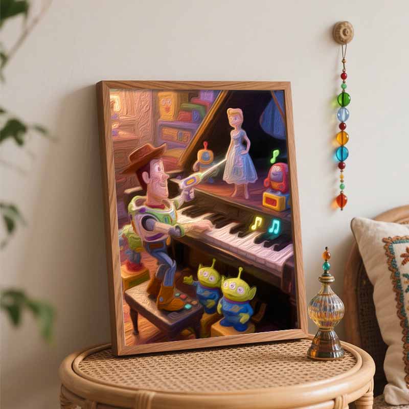 Disney Toy Story Piano Scene Digital Oil Painting Art Kit Handmade Coloring Painting Home Decor