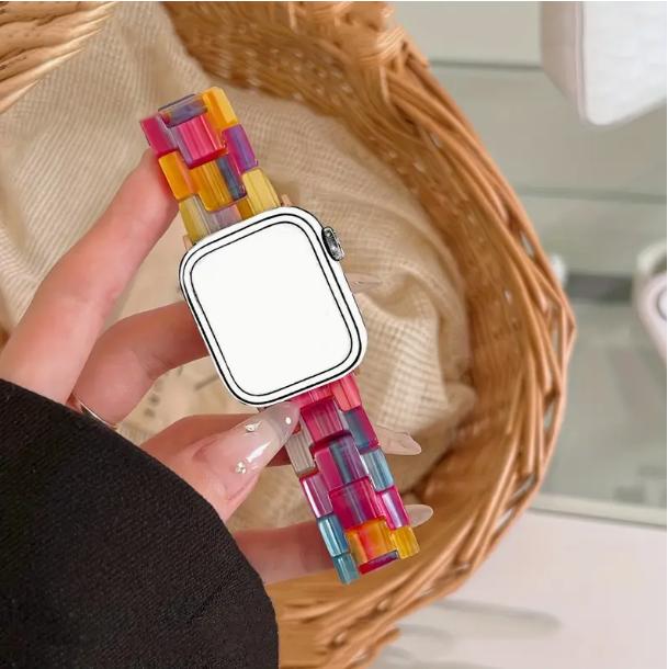 For Apple Watch strap, suitable For Series 10 9 8 7 6 5 4 3 2 1 38mm 40mm 41mm 42mm resin wristband For Apple Watch accessories