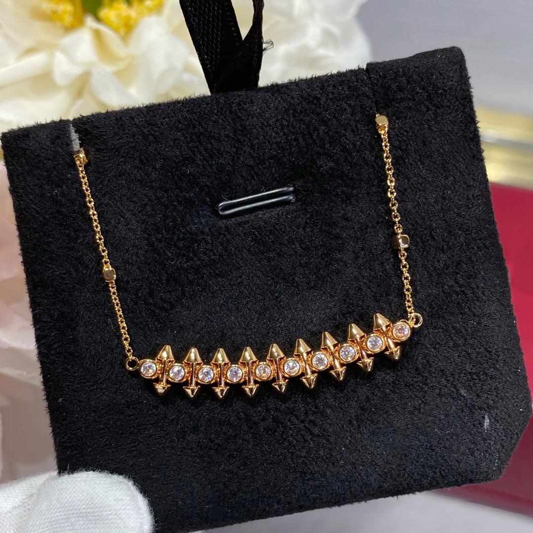 

2024 New Vintage Diamond Smile Necklace For Women Luxury Jewelry Designer Pendant Pure 925 Silver Lady Party Link Necklaces розового золота