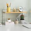 Usumairu Desk Storage Rack, Mini Rack, Stylish Desk Rack, 1-Tier, 2-Tier, 37cm Wide, Scandinavian Open Rack, Iron, Desk Shelf, Natural, Vintage Design