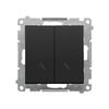 Double Stair Switch (module) 10 AX, 250 V~, Quick Connectors: Matte Black