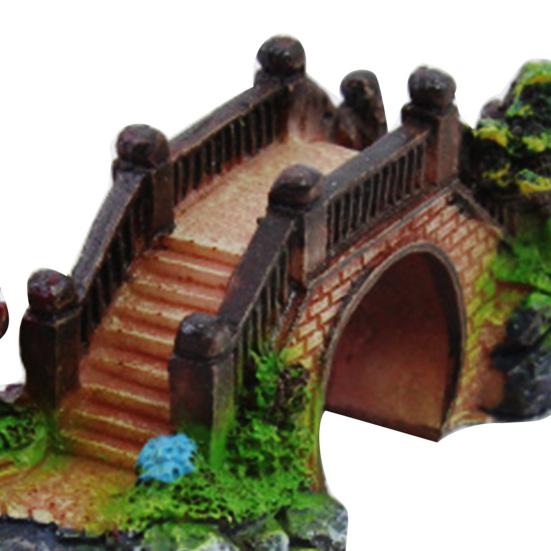 Three-eye Bridge Mini Aquarium Decoration Figurine Simulation Bridge for Fish Tank Home Decor