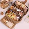 Capybara Stationery Set Cute Pencil Case With Stickers,Clips,Note pad,Plush Brooch, Highlighter Pencil,Storage Bag For Students