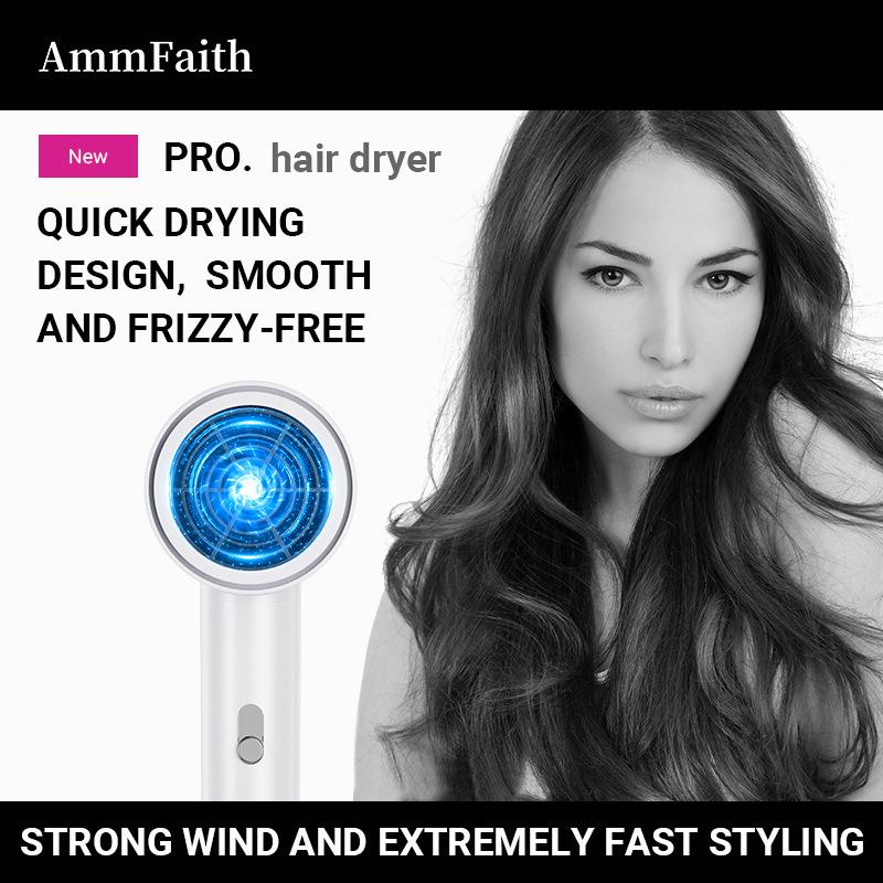 High-Speed Hair Dryer with Blue Light for Salon and Home Use
