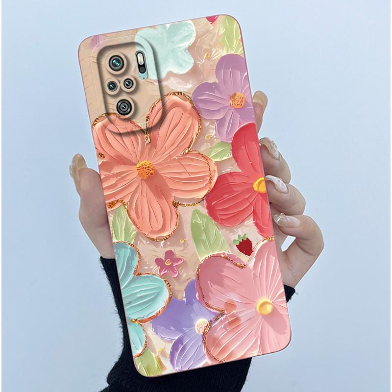 For Xiaomi Poco M5s Phone Case PocoM5s Cover Fashion Simplicity Butterfly Floral Soft Liquid Silicone Shell For Poco M 5s Fundas