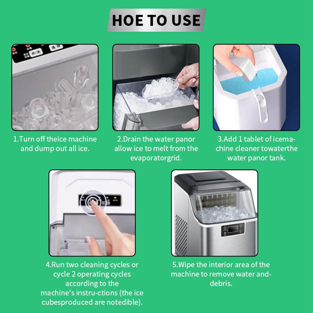 Środek do czyszczenia kostkarki do lodu - 24 tabletki czyszczące kompatybilne z Opal, bezpieczny odkamieniacz do blatu