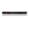 Qoltec Power Strip PDU for 19'' RACK | 1U | 16A | 6xSCHUKO | 2m