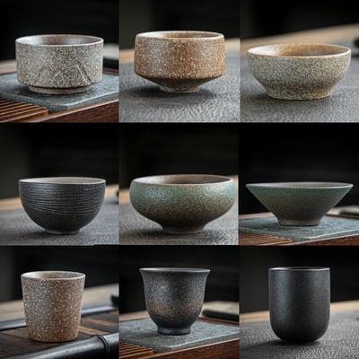 Coarse Pottery Tea Cup Creative Teacup Teacup Retro Ceramic Master Cup Kung Fu Small Tea Bowl