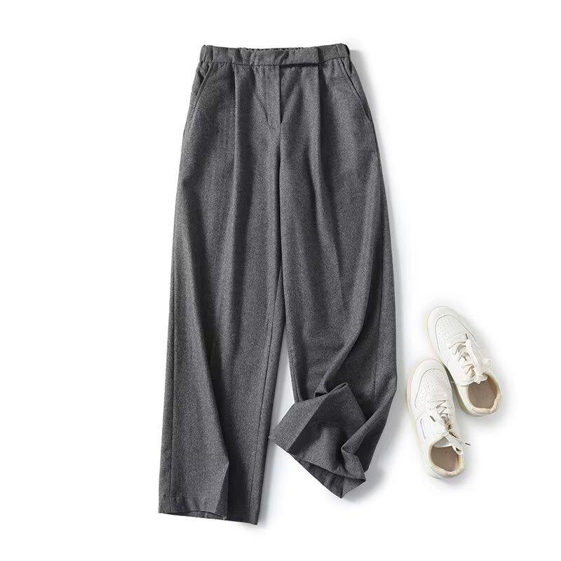 

Spring 2025 Women s Versatile Wool Straight-Leg Commuter Pants Small