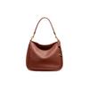 Cary 34 Solid Color Letter Logo Pendant Tag Pebble Leather Shoulder Bag Women Shoulder Bag Redwood-Brown CC435-B4I4A