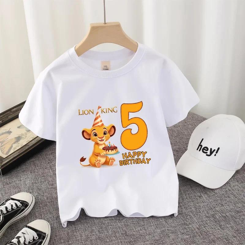 Kids T-shirt Cute Birthday Numbers Age Style Children's Tee Streetwear Summer Clothing Cute Party Gift