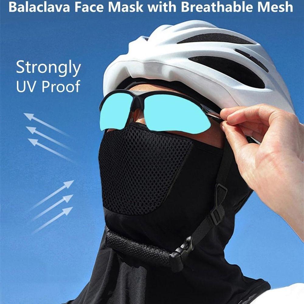 Breathable Mesh Sunscreen Face Mask UV Protection Bike Head Mask Soft Full Face Cover  Sports