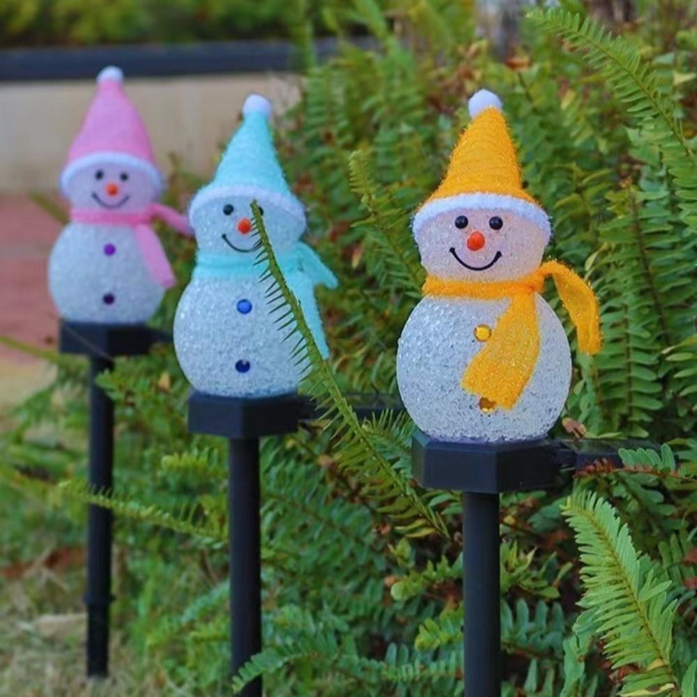 Waterproof Christmas Ground Lamp Solar Powered Solar Garden Light Snowman Landscape Lamp  Xmas