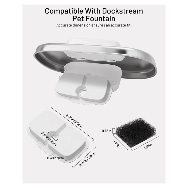12er Pack Ersatzfilter für Dockstream kabellose Katzen-Trinkbrunnen PLWF005/PLWF115/WF105, Haustier-Brunnenfilter