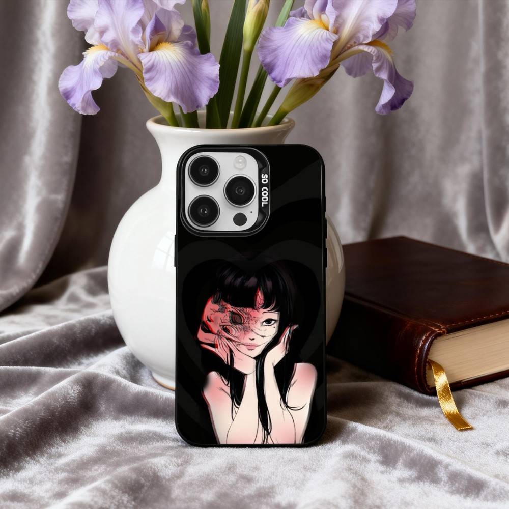 Movie H-Horror T-Tomie-E Phone Case For iPhone17,16,15,14,13,12,11 Plus,Pro Max Black Candy Silver Phone Case