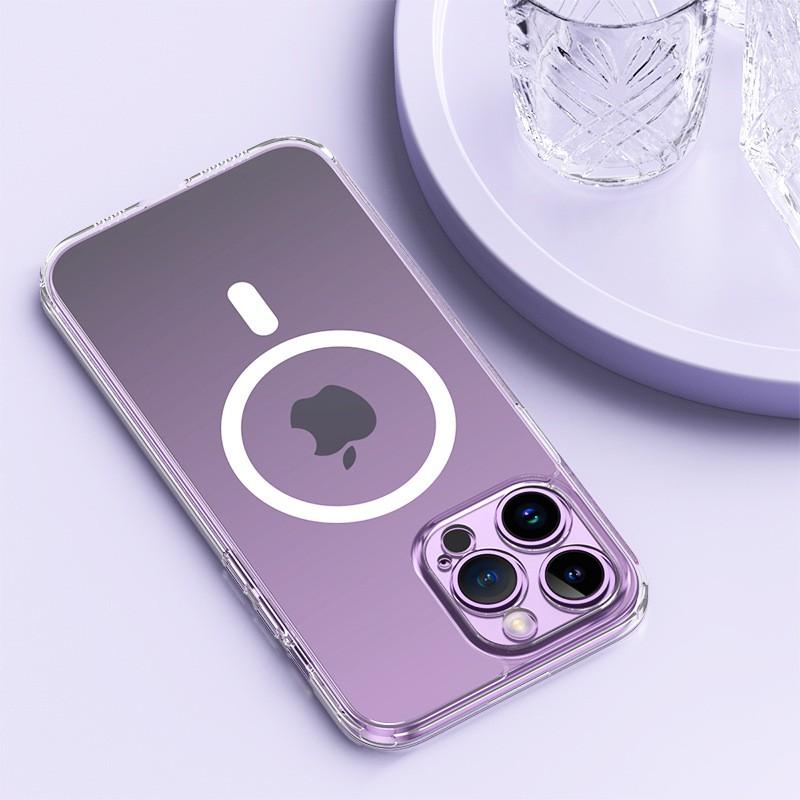 Magnetic Clear Phone Case IPhone 12 13 14 15 Pro Max Shockproof Anti-Scratch Full Protection