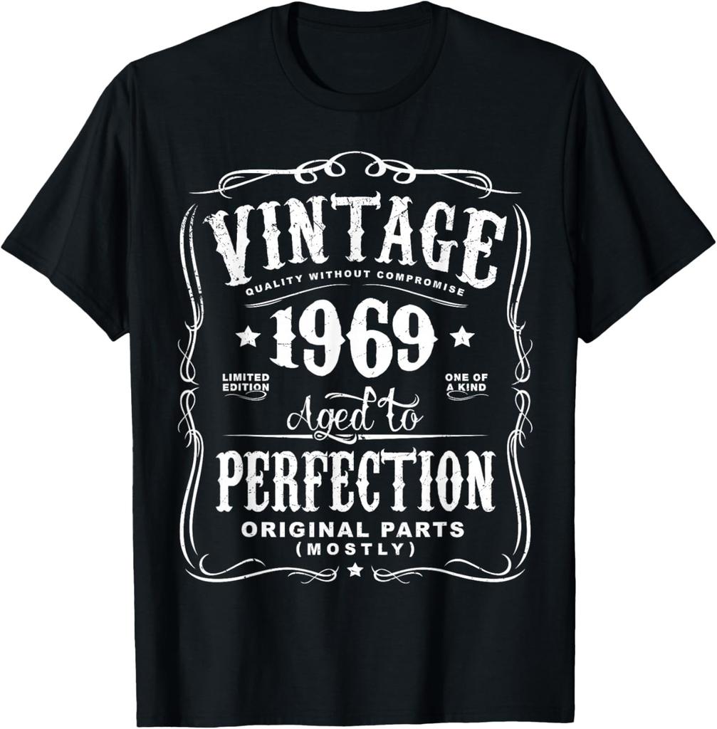 Vintage Made in 1969 T-Shirt Custom Printed Graphic T Shirts Short Sleeve  Casual Streetwear Summer Tops
