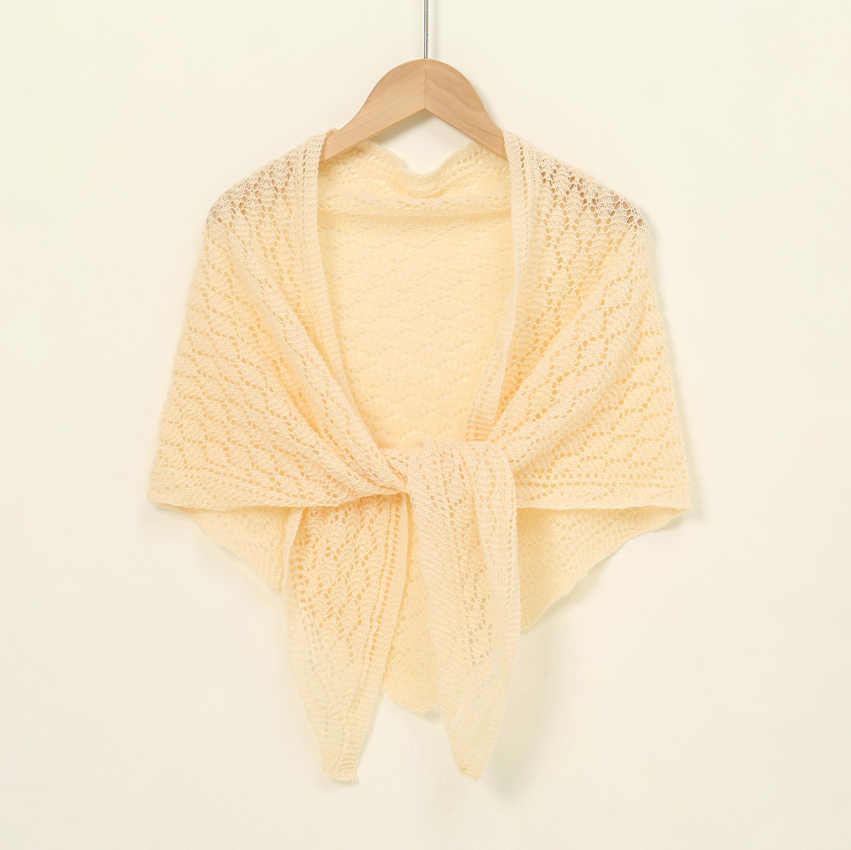 

Striped Hollow Out Triangle Scarf Shawl Autumn Korean Style Sun Protection Cape Elegant Wraps Knitting Stripe Knitted Shawl