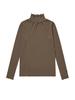 LORDLOAR Soft Mock Neck T-Shirt Brown