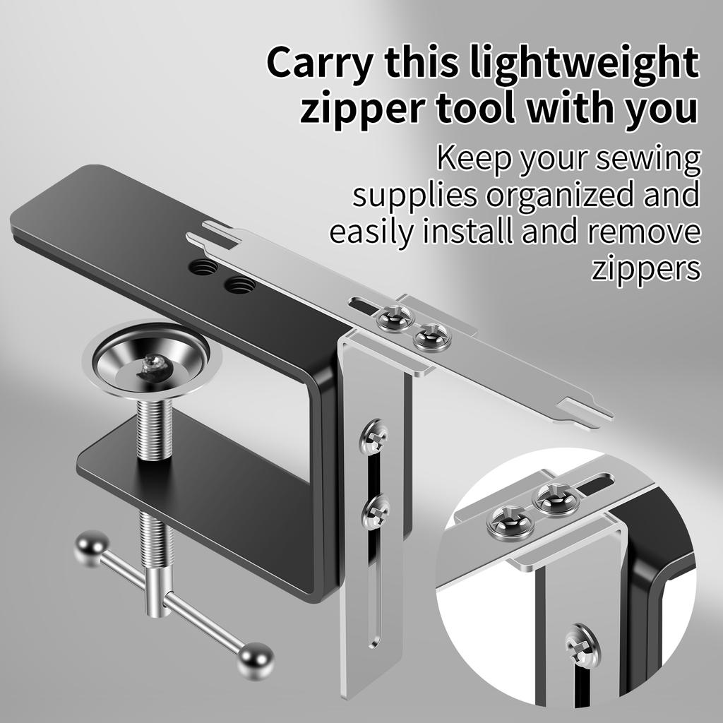 Zipper Jig Stainless Steel Zipper Assist Jig Tailor Shop Clothing Store Zipper Slider Tool Portable Zipper Installation Tool