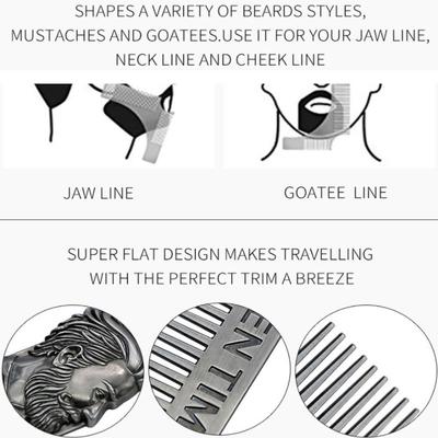 1Pc Gentelman Barber Styling Metal Comb Tools Stainless Steel Men Beard Comb