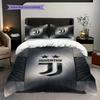 Juventus: Passion Glory Dreiteiler (1 Bettbezug + 2 Kissenbezüge, ohne Füllung) Weihnachts-Geburtstagsgeschenk Weiches und bequemes Bettwäsche-Set