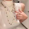 Maillard Tiger Eye Pearl Double Layer Retro Necklace - Versatile Autumn/Winter Sweater Chain
