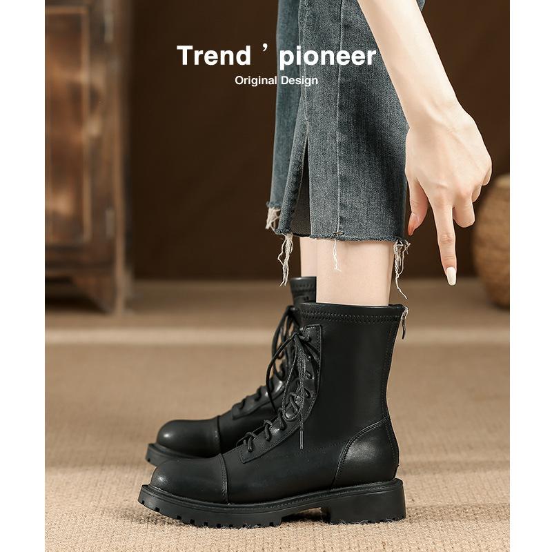 

White Martin boots autumn women s single boots new thin boots women s boots thick-soled short boots 40