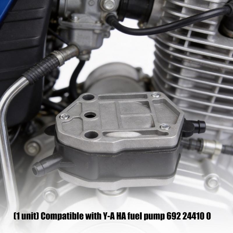Marine Outboard Fuel Pump Part 692-24410-00 for Engine Care, Mechanical Pump Body with Screw Fastened Cover, Two Port Hose Barbs, Single Unit for