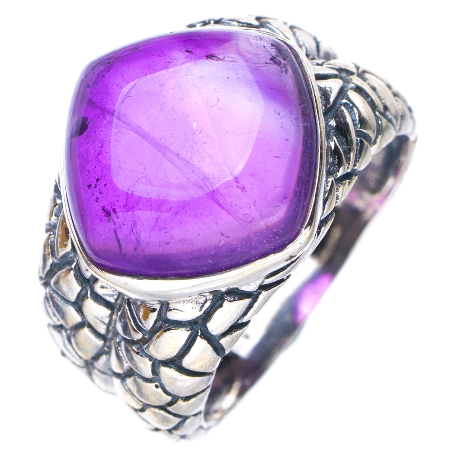 

StarGems® Natural Amethyst Handmade 925 Sterling Silver Ring 5.75 E7794