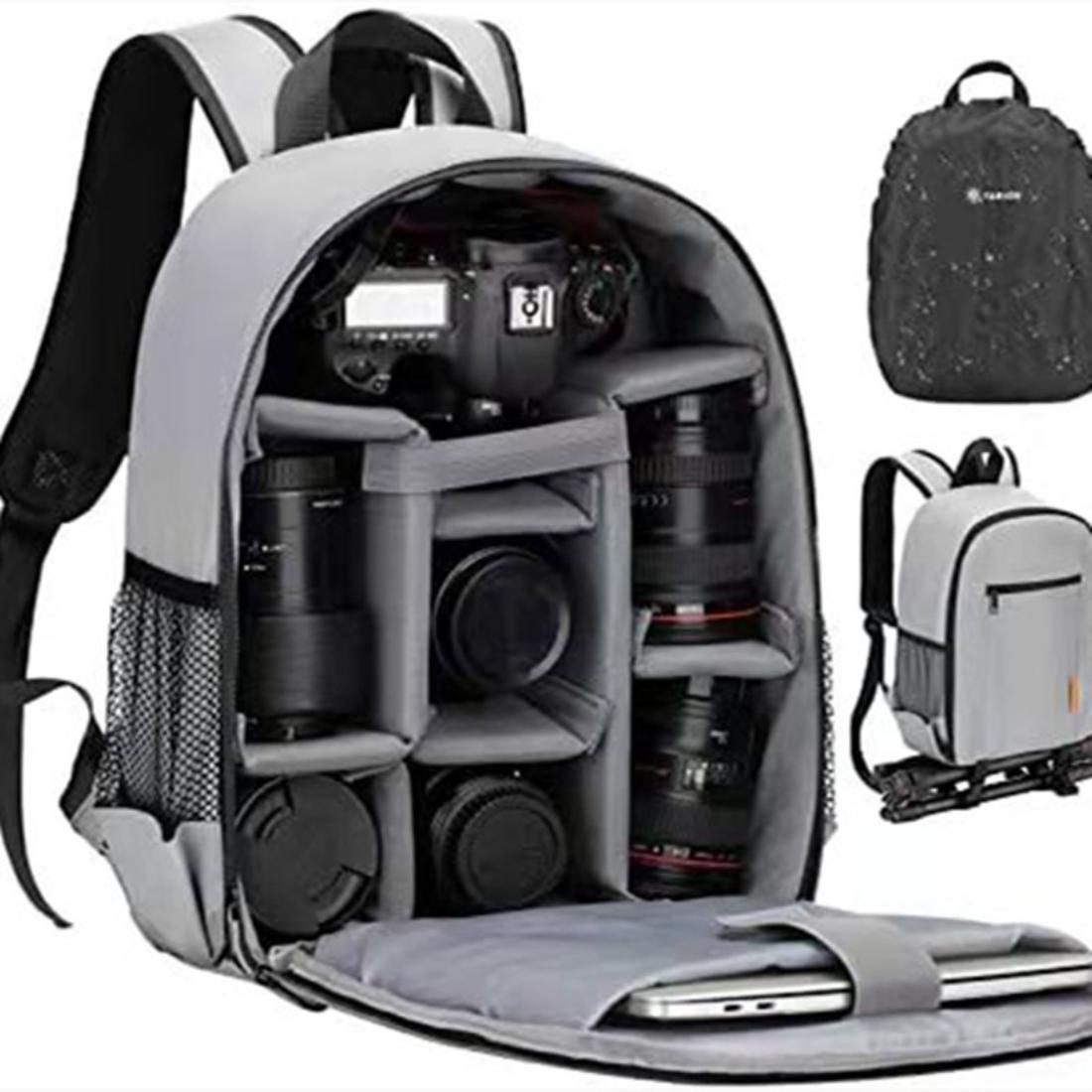 

Multifunctional Photography Backpack With Laptop Compartment, DSLR Mirrorless Camera Bag For Sony Canon Nikon Drone Storage Protective Case сірий