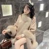 New winter imitation fox fur coat women's clothing celebrity shawl woolen coat woolen cape