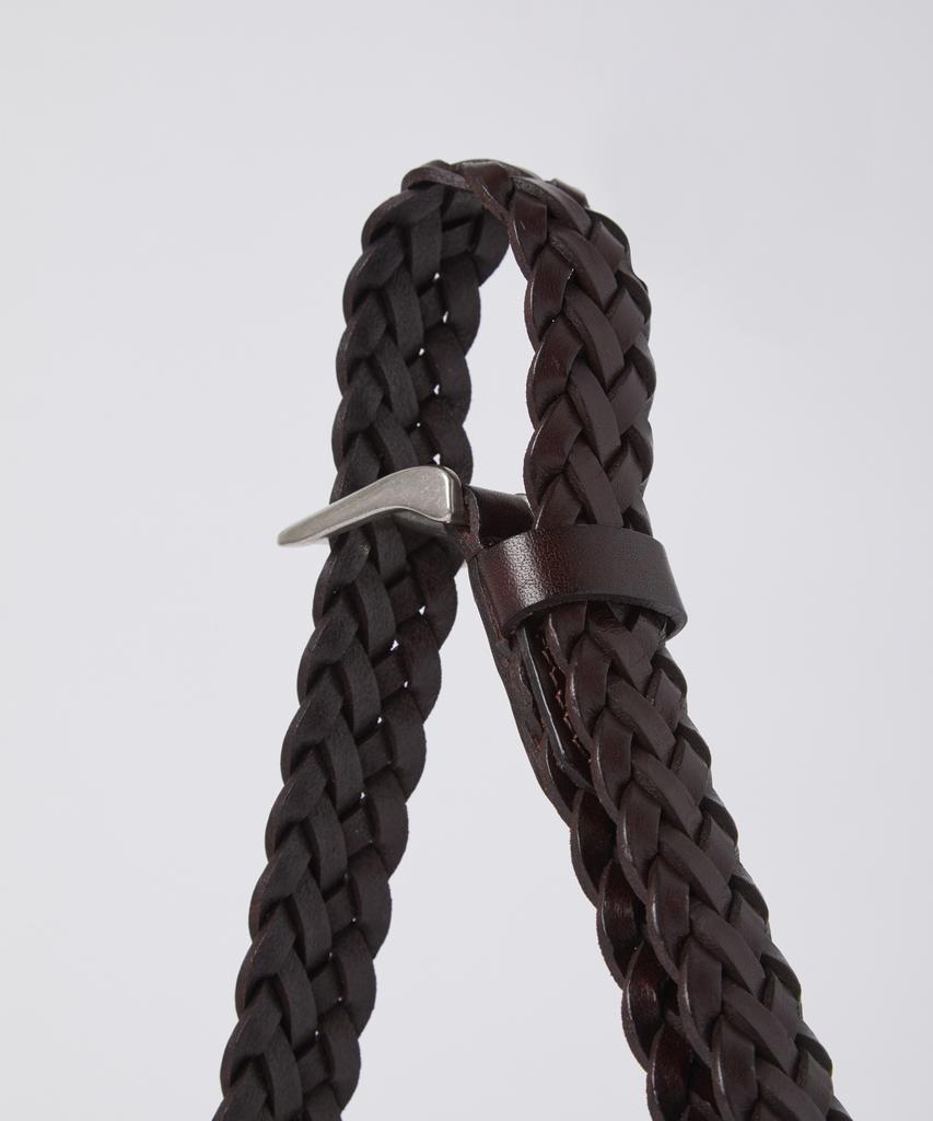 247Silijeu Leather Weaving Belt Dark Brown