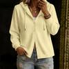 Women's Casual Hooded Long Sleeve Cardigan with Button Front Loose Fit Top