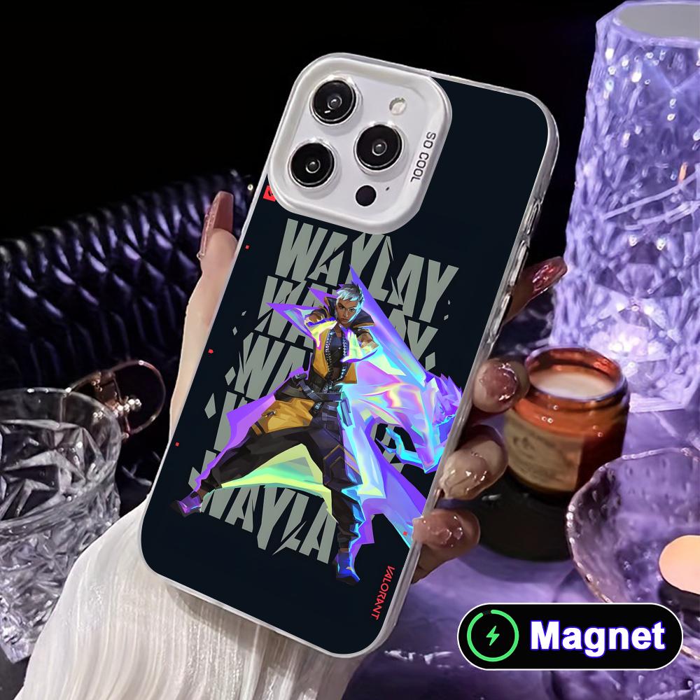 Valo Waylay Phone Case for iPhone 17 16 15 14 13 12 11 X XR XS Air Pro Max Plus Colorful Silver MagSafe Cover